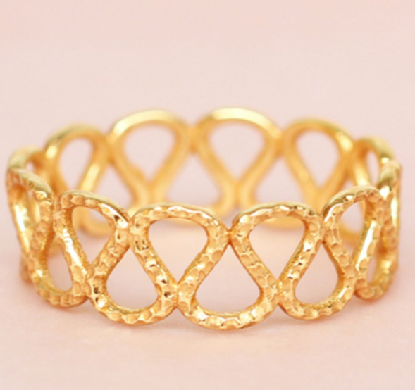 Ring vergoldet `Schlaufen` Gr 52