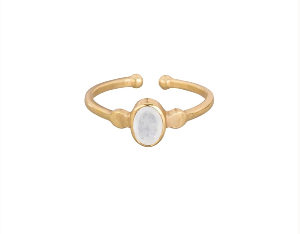 Ring Gold oval Edelstein