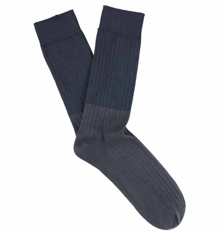 Socken mit Farbblock blue/grey - 0